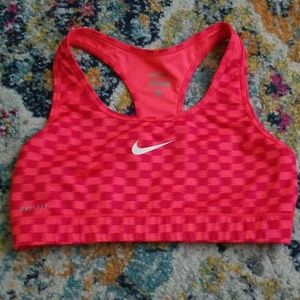 Nike Pro Coral Dri Fit Sports Bra Sz M